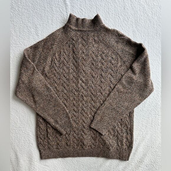New Tommy Bahama Half‎ Zip Sweater Cable Knit Pullover Irazu Brown Men’s Medium - Picture 8 of 11